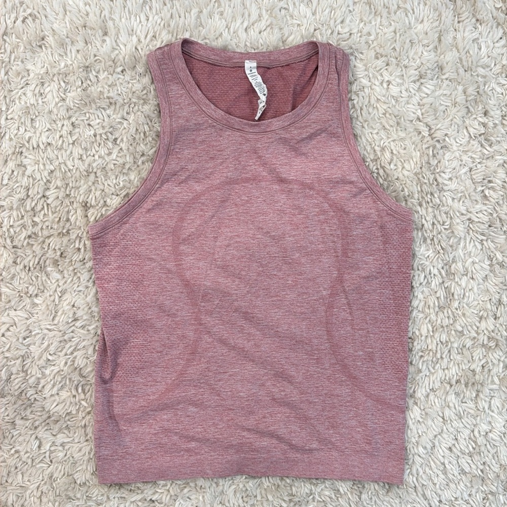 Lululemon Swiftly Tech Racerback Tank Top Pink Heather Size 8